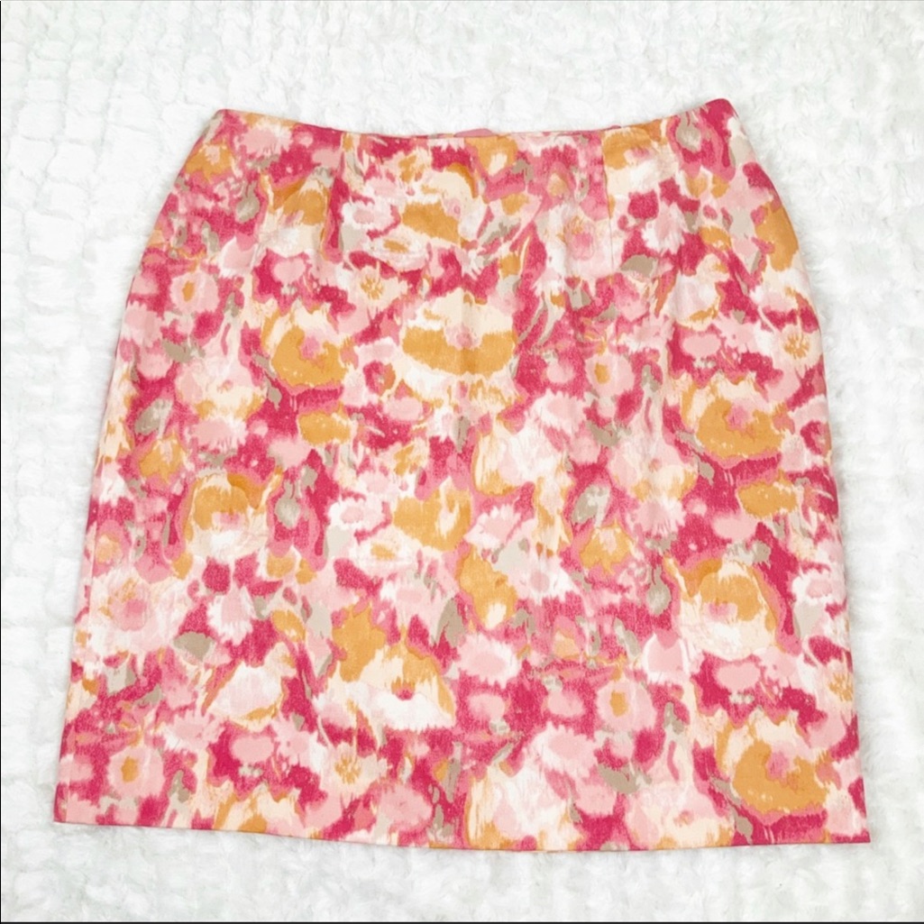 Nwot Talbots Watercolor Floral Skirt